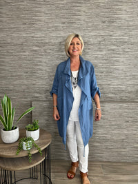 Hope Waterfall Linen Jacket Blush