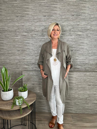 Hope Waterfall Linen Jacket Denim