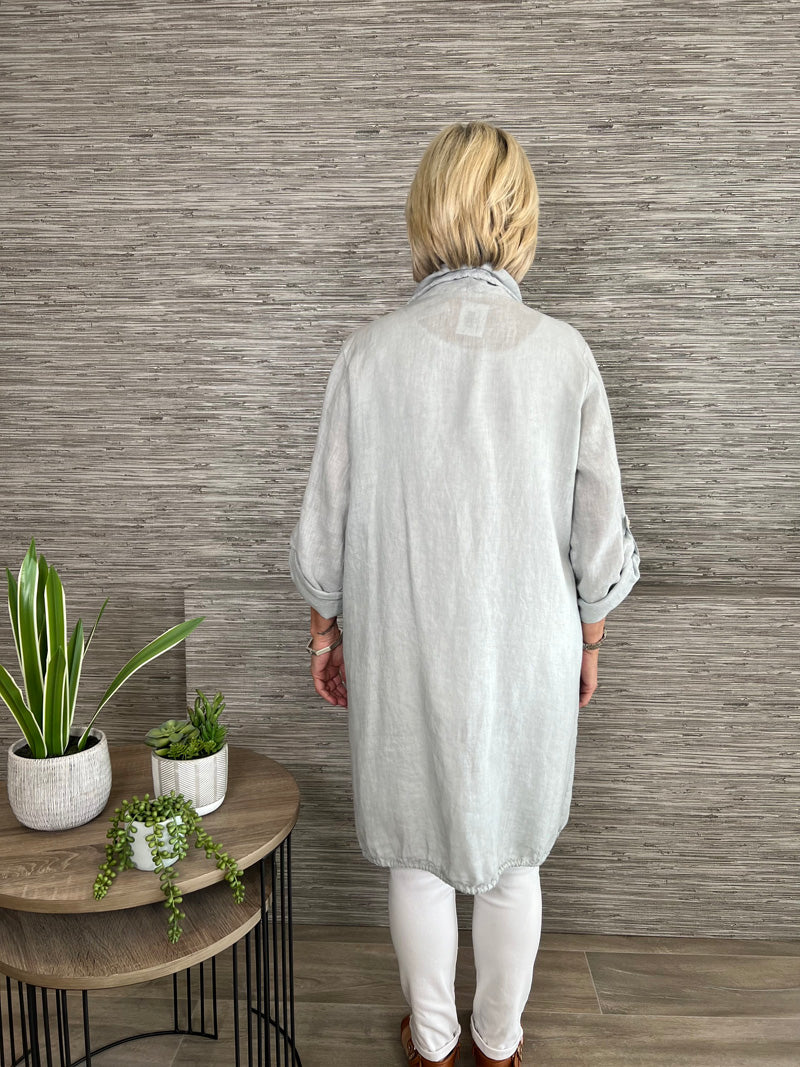 Hope Waterfall Linen Jacket Denim