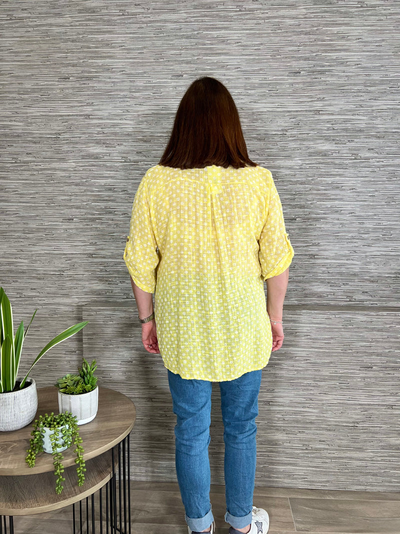 Doris Yellow Spotty Shirt
