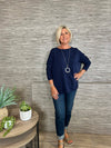 Aria Box Fit Sweater Navy