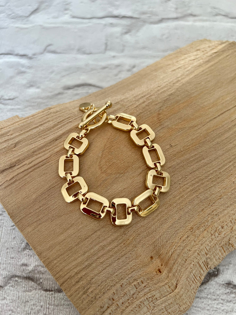 Square Links Bracelet Gold