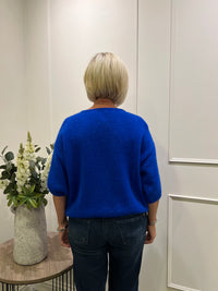 Mohair Round Neck Cardigan Black