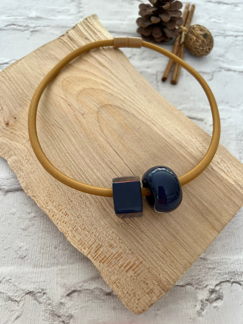 Calitaa Luxury Collection Cube Bead Navy