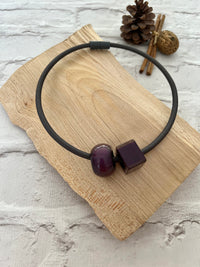 Calitaa Luxury Collection Cube Bead Aubergine