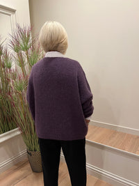 Avril V-Neck Mohair Sweater Wine