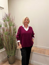 Avril V-Neck Mohair Sweater Wine