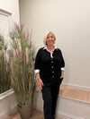 Mohair Round Neck Cardigan Black