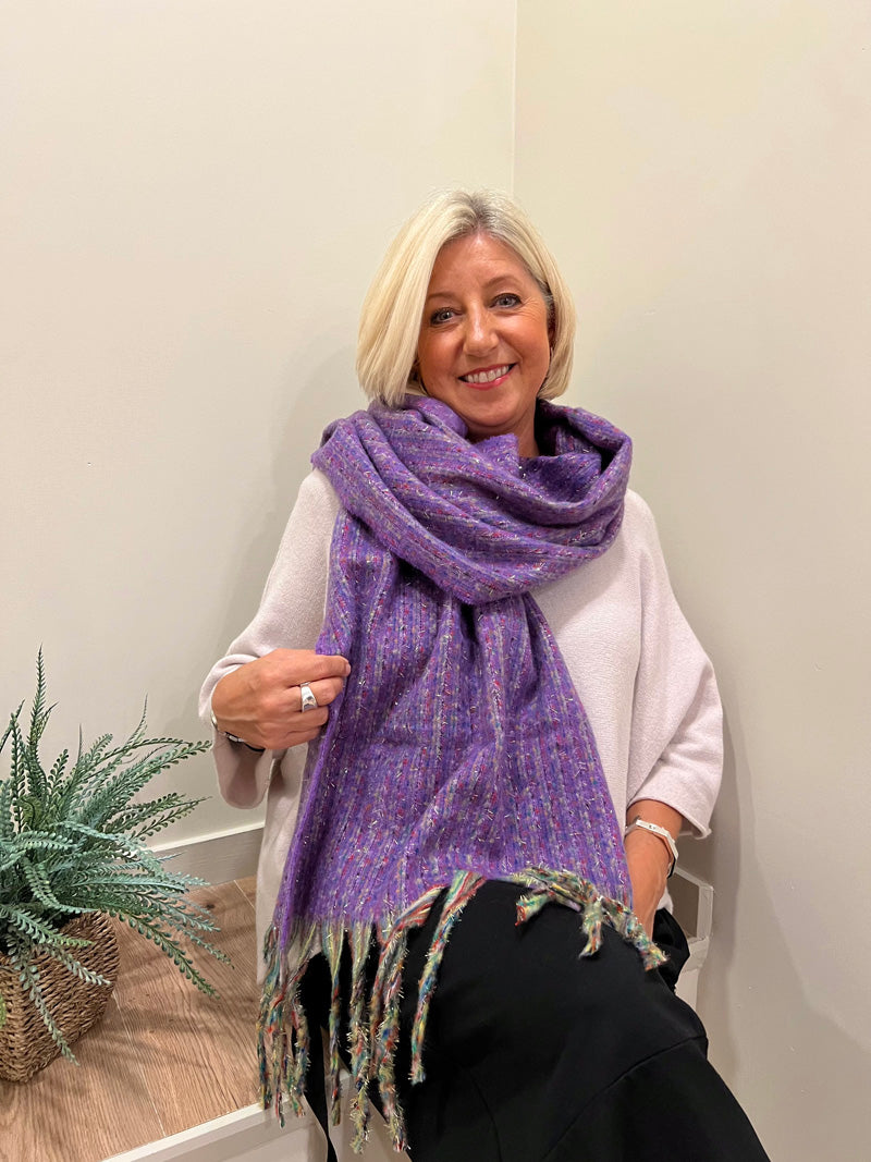 Colette Tweed Scarf Purple
