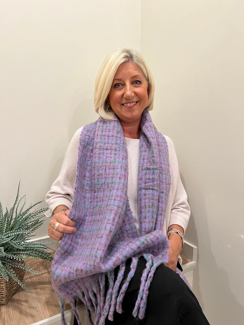 Casey Tweed Scarf Lilac