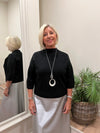 Faux Leather Skirt Metallic Silver