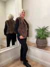 Ruby Faux Fur Gilet Chocolate S/M