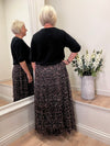 Tiered Tulle Skirt Animal Print Cocoa