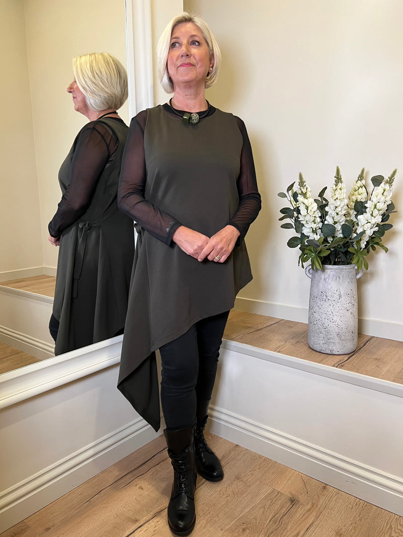 Lorena Side Tie Tunic Khaki