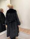 Lulu Full Length Faux Fur Coat Black 14-18