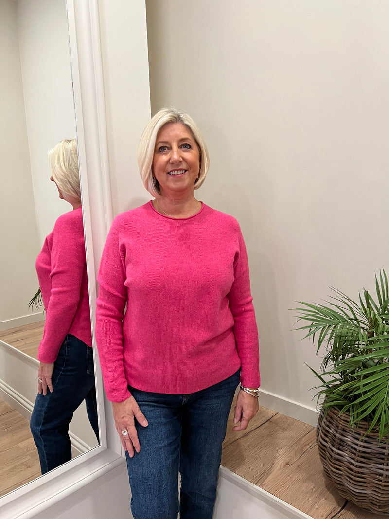 Jill Fine Knit Jumper Fuchsia
