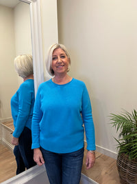 Jill Fine Knit Jumper Turquoise