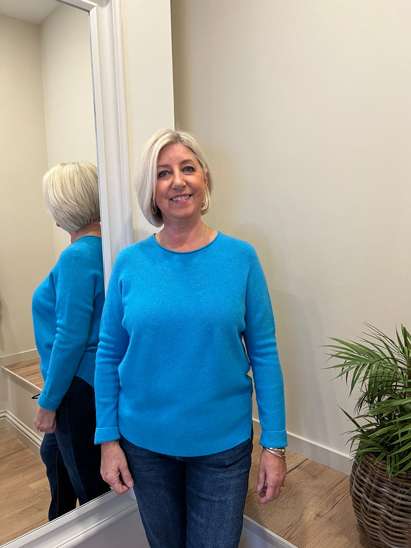 Jill Fine Knit Jumper Turquoise