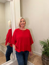 Savannah Crop Sweater Red