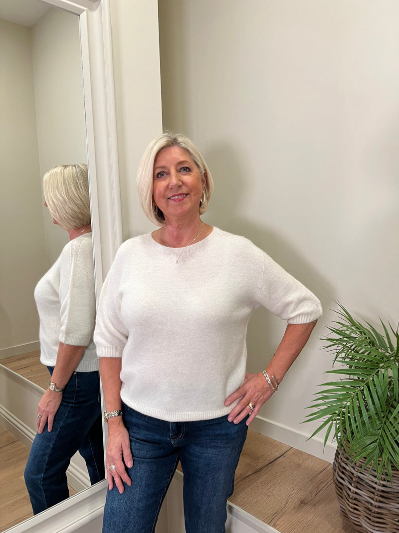 Alpaca Crop Sweater Ivory