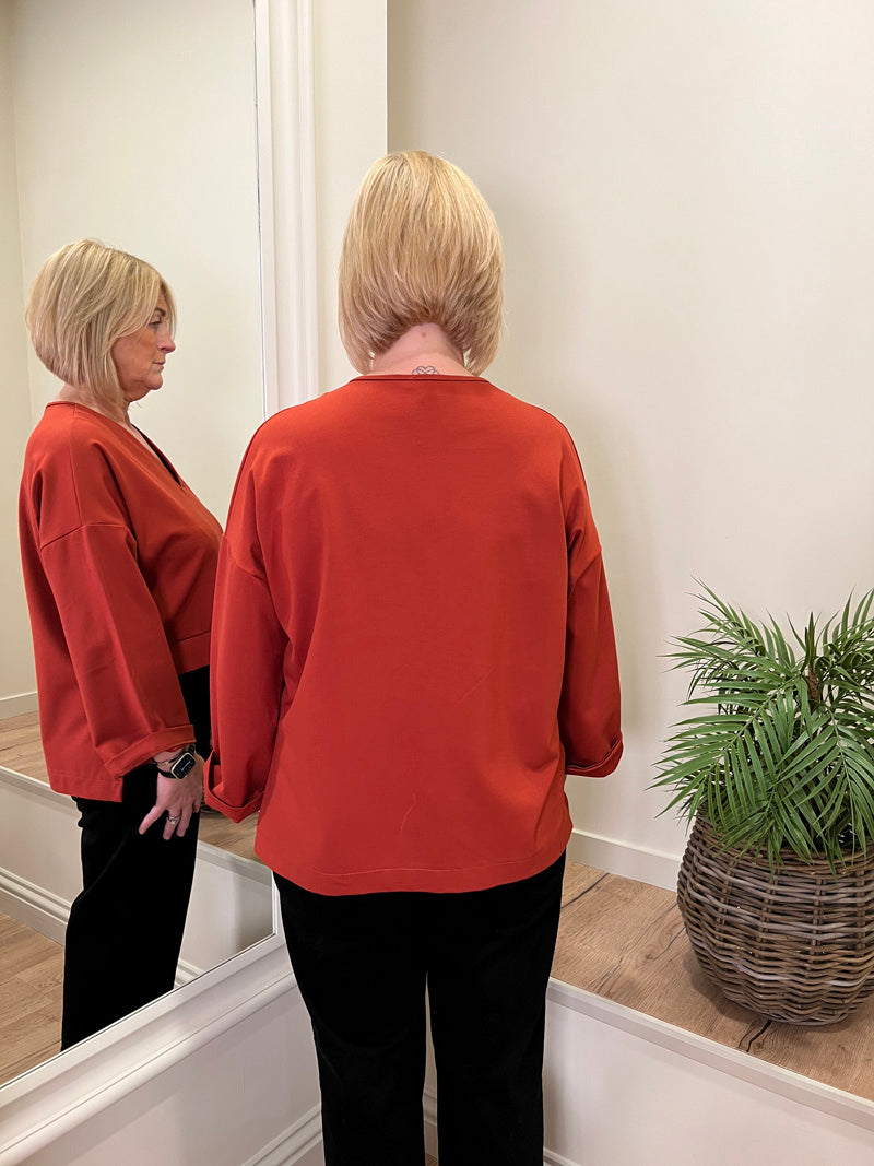 Silvia Urban V Neck Top Mulberry