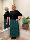 Animal Print Pleated Skirt Orange 8-14