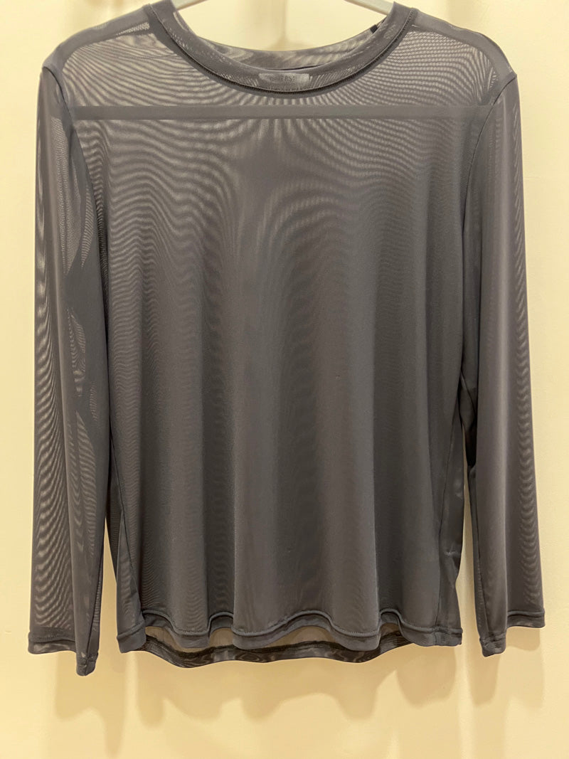 Mesh Layering Top Dark Grey