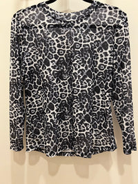 Mesh Layering Top Leopard Black/White