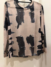Mesh Layering Top Abstract Taupe