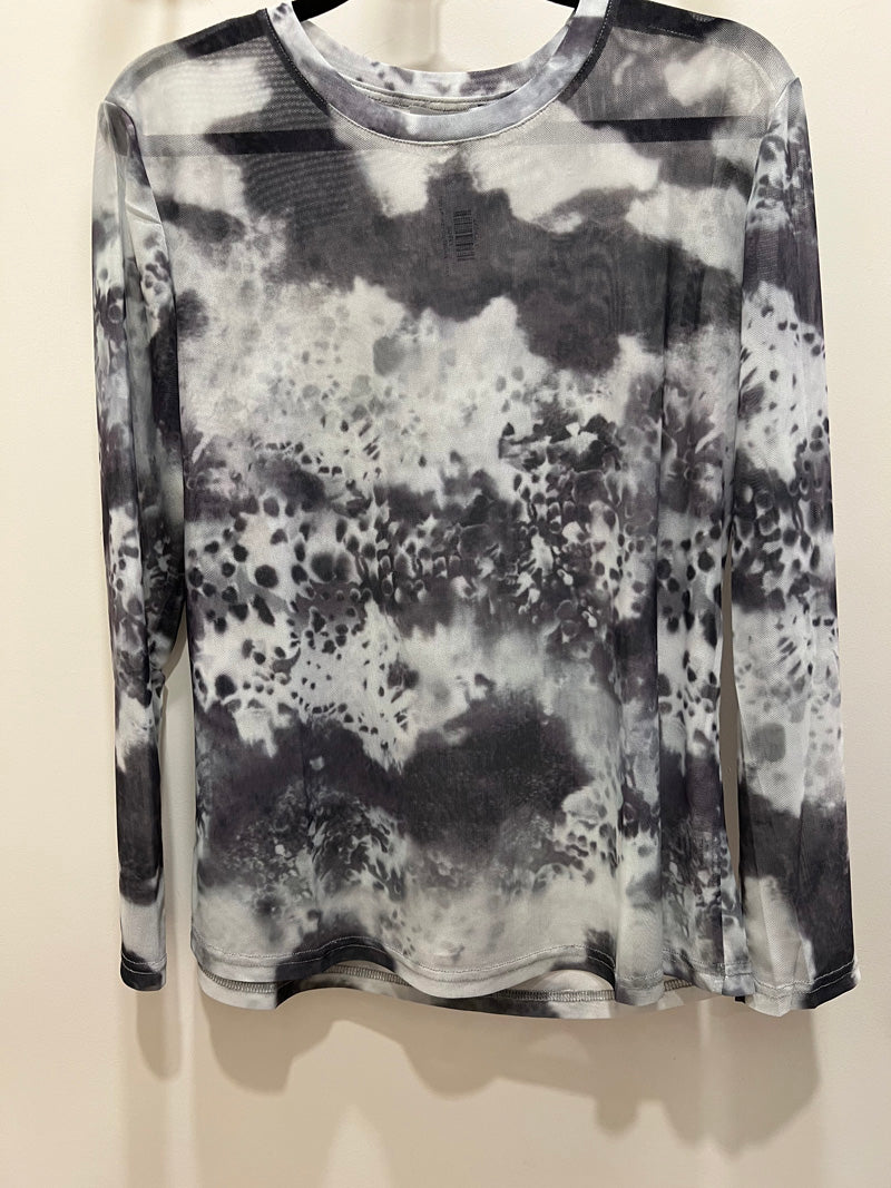 Mesh Layering Top Abstract Mint