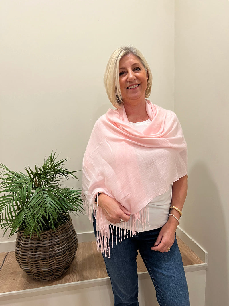 Plain Pashmina Scarf Pale Pink