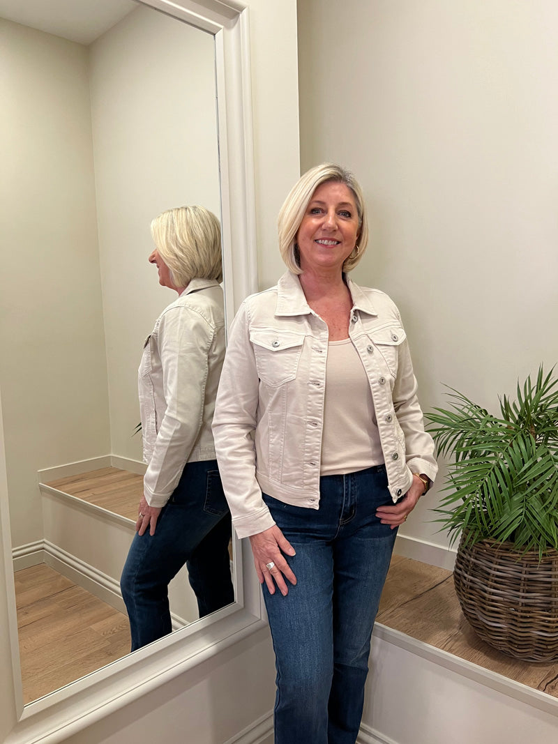Cotton Button Up Jacket Stone