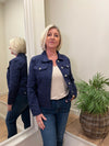 Cotton Button Up Jacket Navy