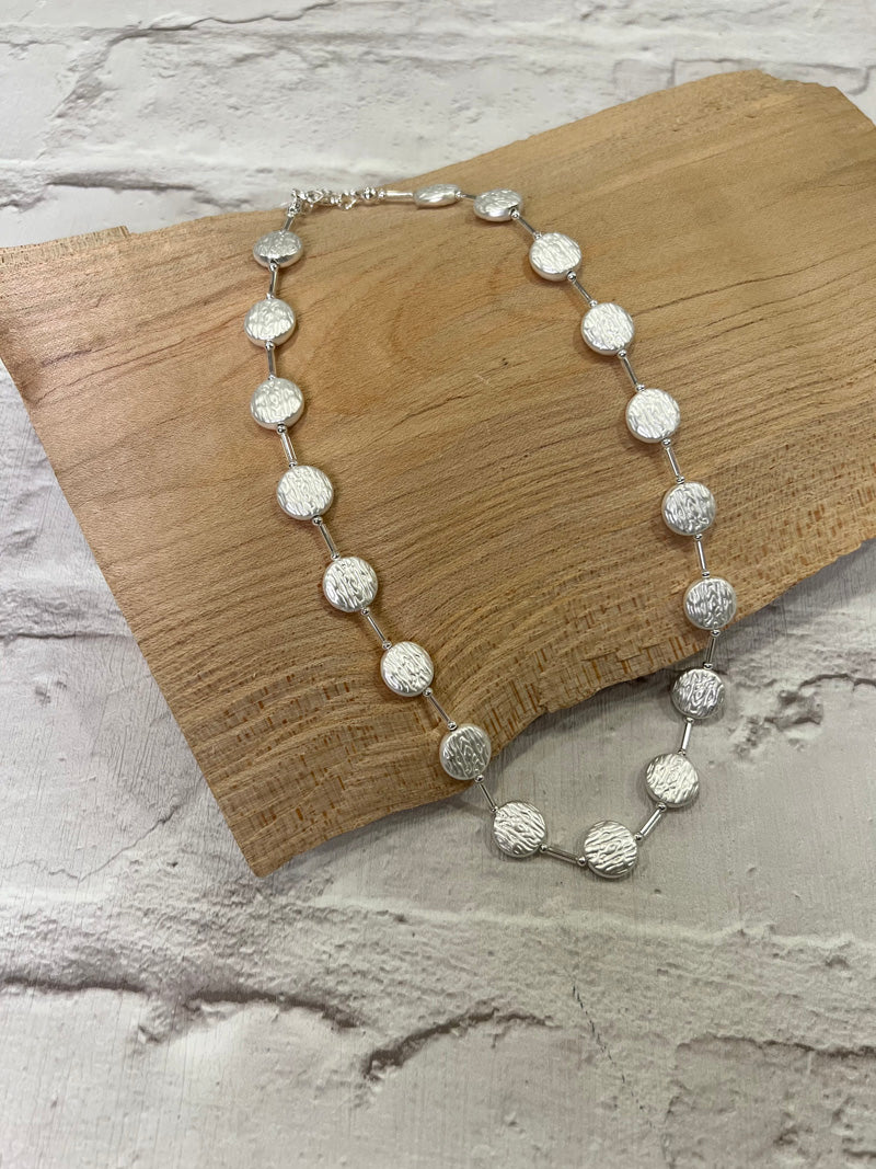 Ivy Disc Necklace Silver