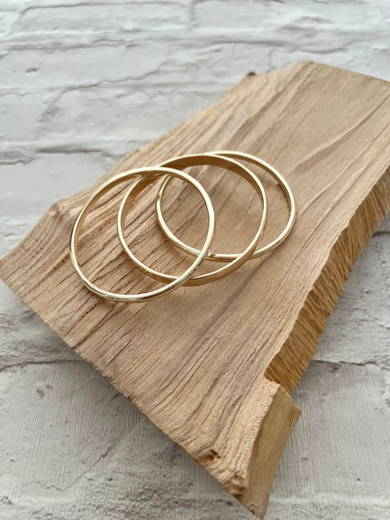Triple Bangle Set Shiny Gold