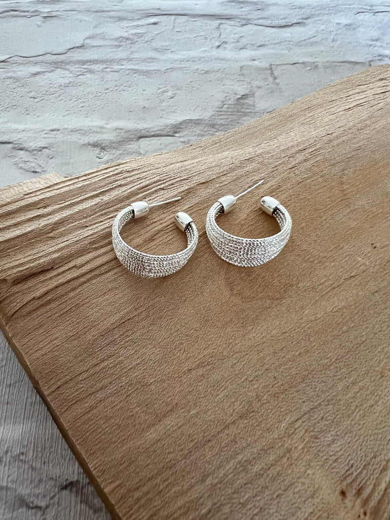 Liquid Loop Earrings Silver