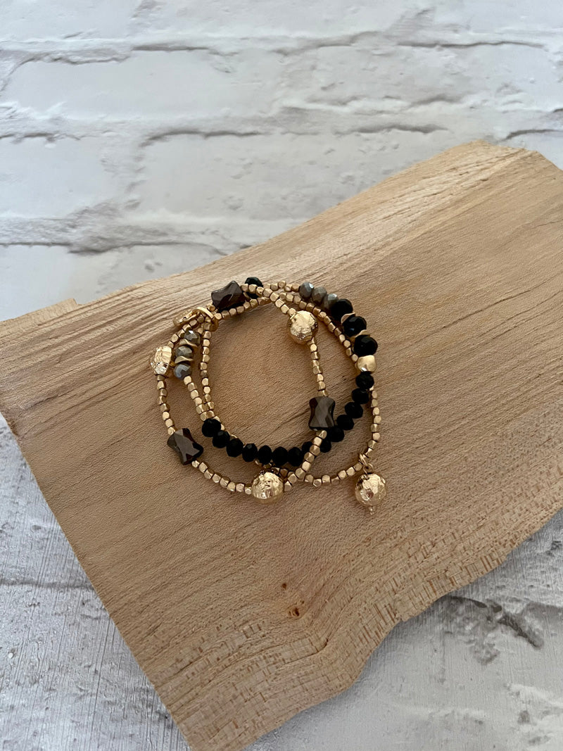 Terri Bead Bracelet Gold/Black