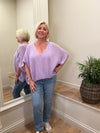 Mohair Crop Layering Sweater Lilac
