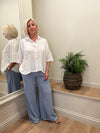 Ava Cotton Mix Trousers Pale Denim
