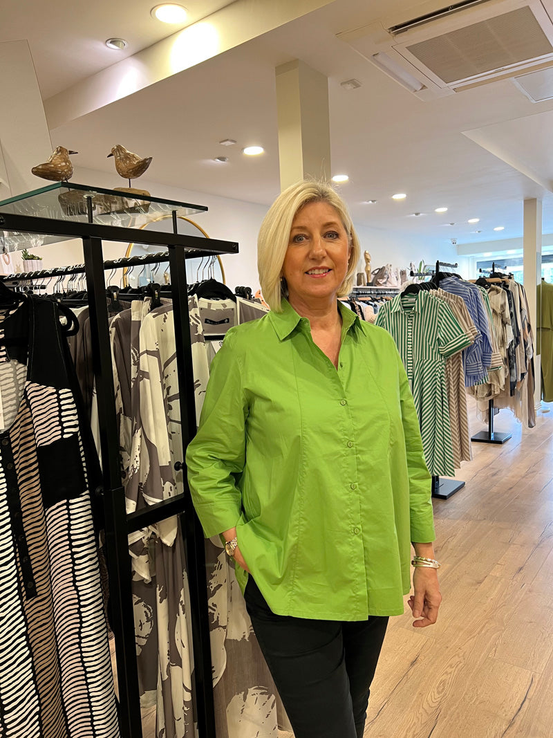 TIRELLI Pin Tuck Shirt Leaf Green