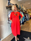 TIRELLI Diagonal Seam Dress Strawberry