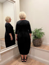 TIRELLI Diagonal Seam Dress Black