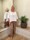Nina Fine Knit Top White