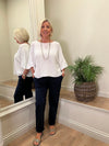 Nina Fine Knit Top White