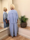 Ava Cotton Mix Parachute Trousers Pale Denim