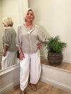 Ava Cotton Mix Parachute Trousers White