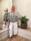 Ava Cotton Mix Parachute Trousers White