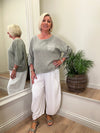 Ava Cotton Mix Parachute Trousers White