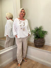 Ava Amara Cotton Mix Trousers Stone