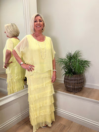 Sophia Silk Dress Lemon